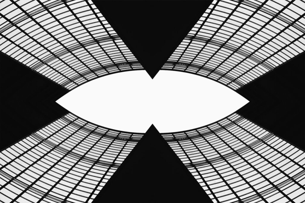 Abstract black and white geometric pattern